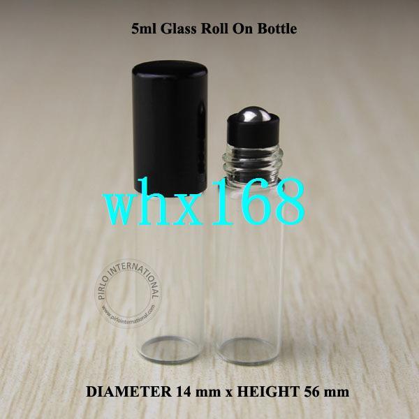 Wholesale 200pcs 5ml roll on roller bottles for essential oils roll-on refillable perfume bottle deodorant containers with lid