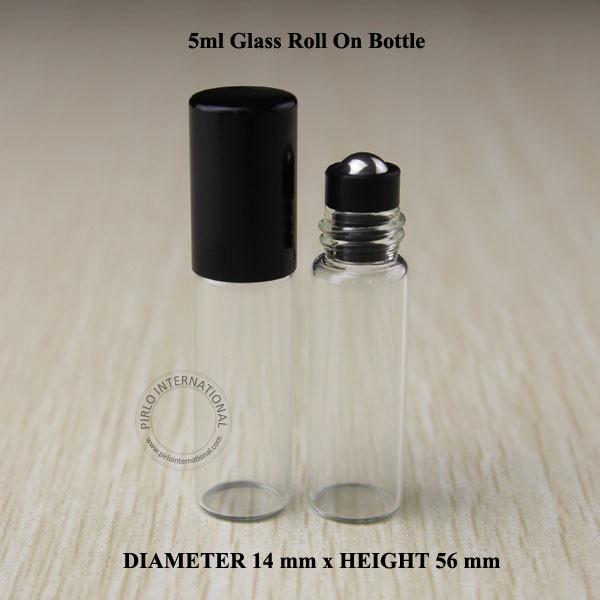 100pcs 5ml roll on roller bottles for essential oils roll-on refillable perfume bottle deodorant containers with black lid