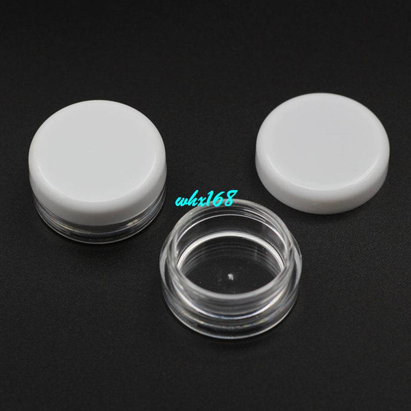100pc 3g Clear Plastic Cream Jar With White Lid Empty Cosmetic Container PS Sample Jar Facial Cream Jars Makeup Mini Bottle