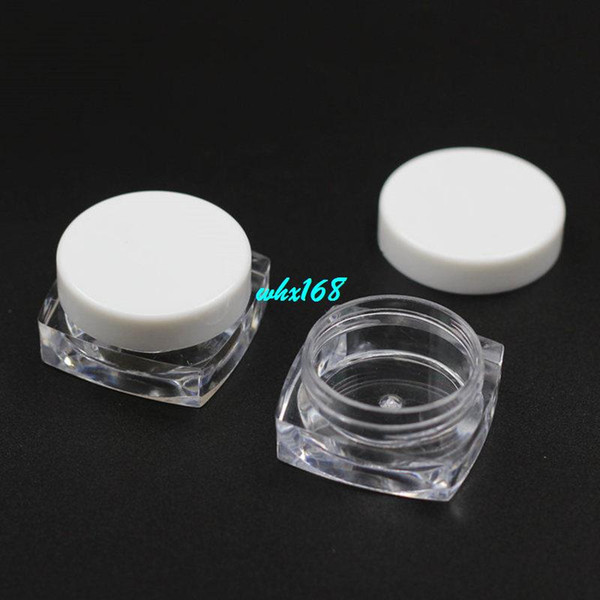 100pcs 3g Gram Clear Square Cosmetic Cream Jars With White Lid Empty Makeup Containers Sample Jars Empty Cream Jars Packaging