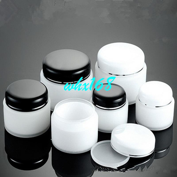 40pc/lot 15g 30g 50g Empty White Color Plastic PP Cosmetic Jar With Threaded Cap Double Layer PP Cream Jar Bottle With White Lid