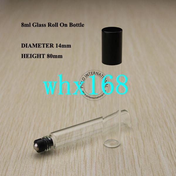 Free Shipping-20pcs x 8ml Roll On Roller Bottles For Essential Oils Roll-on Refillable Perfume Glassware Deodorant Containers
