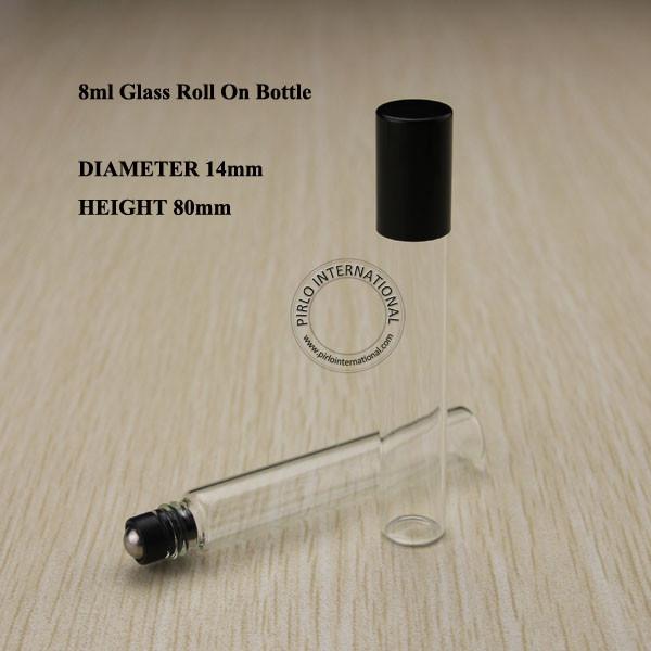 20pcs x 8ml roll on roller bottles for essential oils roll-on refillable perfume bottle deodorant containers with black lid