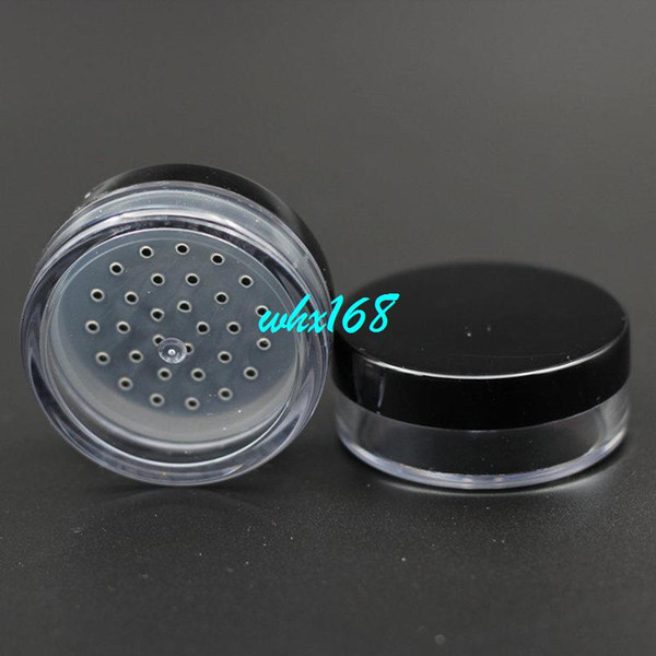 100pcs/lot 20g Cosmetic Jars With Powder Sifter And Lid Mesh With Powder Puff Empty Box Jar Containers Makeup powder Packingage
