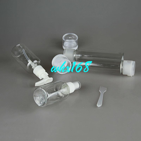 20Sets/lot New Hot Traveler Refillable Bottles Sets Round Base PS Cream Jars Cosmetic Container Clear PET Makeup Sample Jar