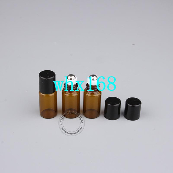 100pcs New Arrival 3ml/3cc Glass Roll-on Bottles, Wholesale Amber Mini Essential Oil Bottles, Display Sample Jar Free Shipping