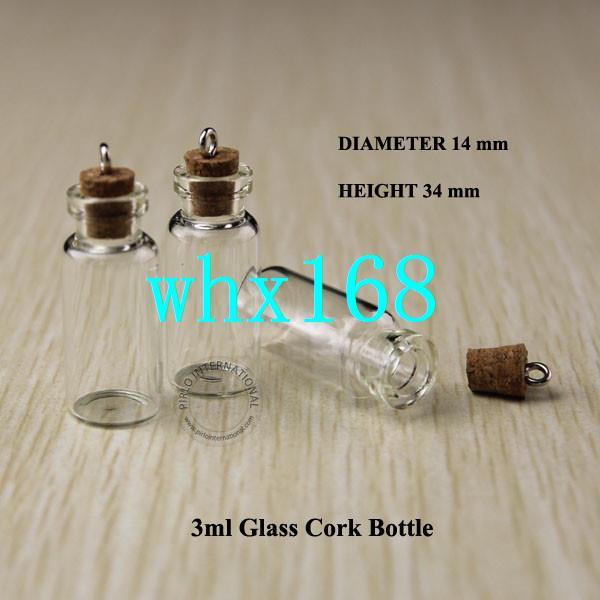 20pcs 3ml Wood Cork Glass Vial Mini Clear Decorative Bottle Small Wishing Bottle Vintage Glassware With Metal Ring