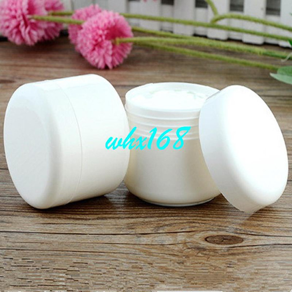 30pcs/lot 100g White Cream Jar Cosmetic Empty Jar Pot Makeup Face Cream Container Bottle Plastic Sample Makeup Sub-bottling