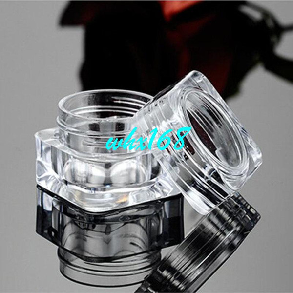 10pcs/lot 5g High Quality Square Cube Plastic Jar AS Clear Cream Jar Pot Mini Cosmetic Container Makeup Sample Jar Empty Bottle