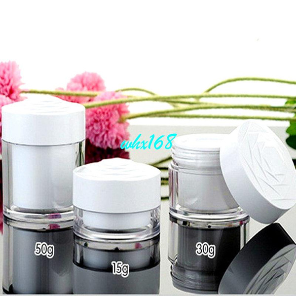 10pcs/lot Acrylic Cream Jar 15g 30g 50g Rose Cap Lid Cream Bottle Cosmetic Empty Jar Pot Eyeshadow Makeup Face Cream Container