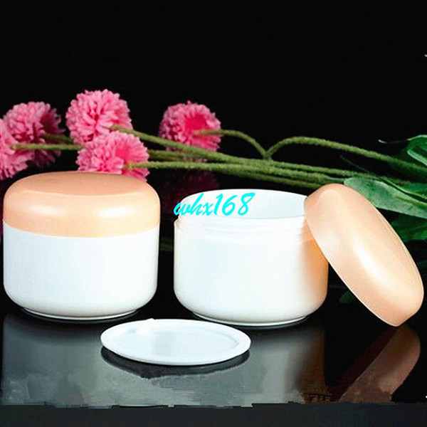 5pc/lot 100g Empty Plastic Jar White Threaded Cover White Color PP Cream Jar With Orange Lid Cosmetic jars Containers Packaging