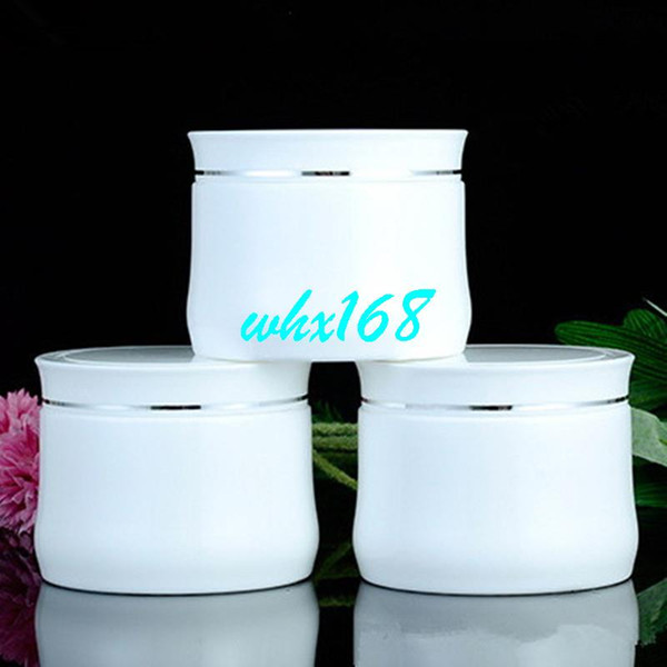 15pcs/lot 150g Double Wall Jar with Cap Threaded Jar, White Cosmetic Container 150g Cream Pot Makeup Sample Jar Packaging Bottle