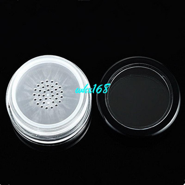 20pcs/lot 10g Loose Powder Jar Empty Cosmetic Jar With Sifter And Puff PP Powder Puff Jar Packing Container Powdery Cake Box