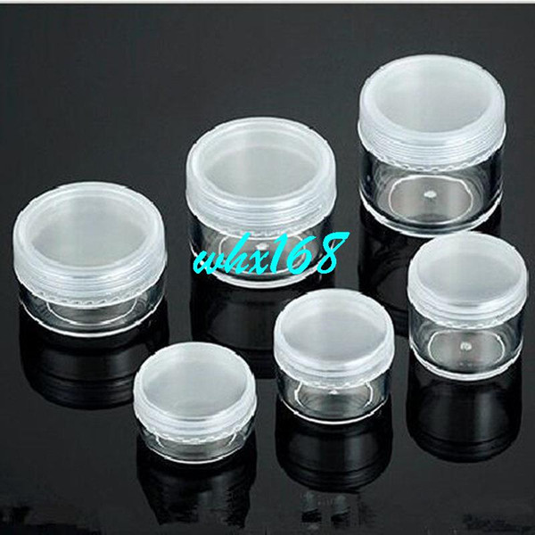 100pc/lot 3g 5g 8g 10g 15g 20g Clear PS Plastic Round Empty Cosmetic Cream Jars Containers Transparent Makeup Cream Bottles
