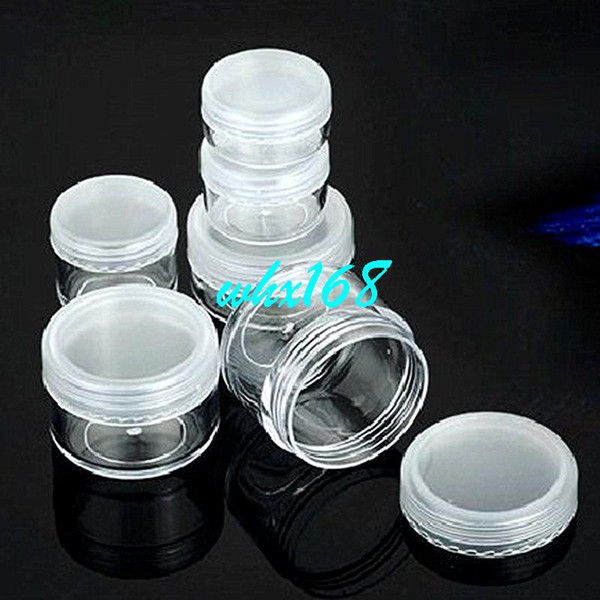 50pc/lot Sample Jar 3g 5g 8g 10g 15g 20g Clear PS Plastic Round Cosmetic Cream Jars Containers Transparent Makeup Cream Bottles