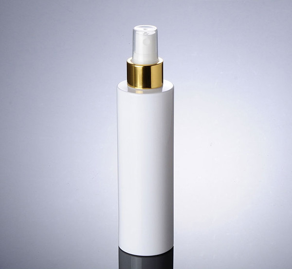 50pcs Wholesale empty 200ml PET plastic white perfume bottle with gold sprayer , 200 ml Perfume atomizer PET bottle wholesale
