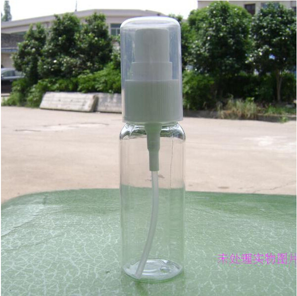 100pcs wholesale 30ml cosmetics plastic spray bottle with full cover lid , 30ml PET perfume spray bottle for sale