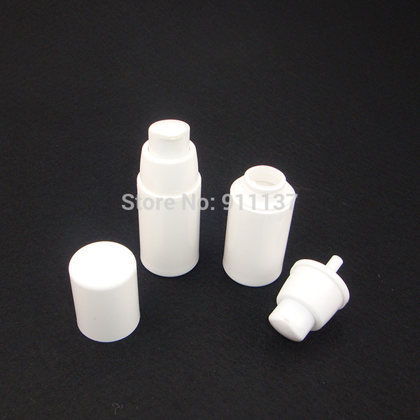 50pcs plastic 15ml airless bottle with pump , 15ml airless cosmetic bottle , wholesale 15ml airless pump bottle for skincare