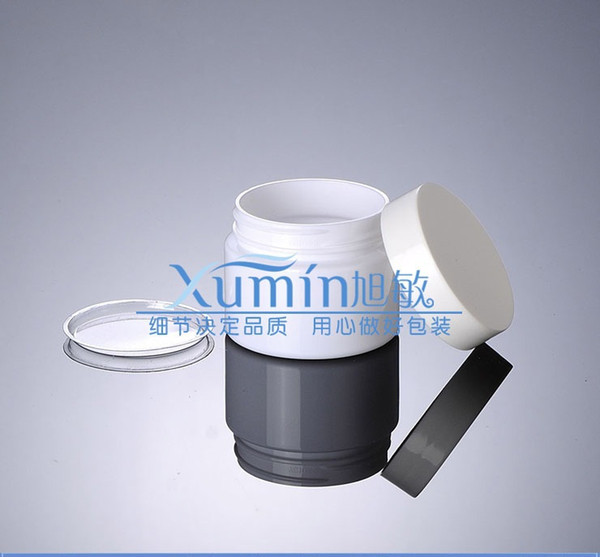 100pcs 50ml white PET jar, Pill Container Plastic Medicine Box with white Cover, 50g cream Jar Food Grade Material PET Jar