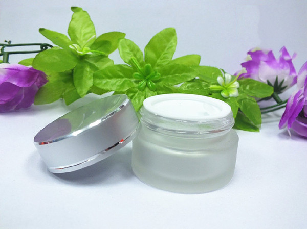 100pcs 5g frosted glass cosmetic jars with aluminium cap ,buy small glass jars , 5g frosted glass cosmetic jars with lids