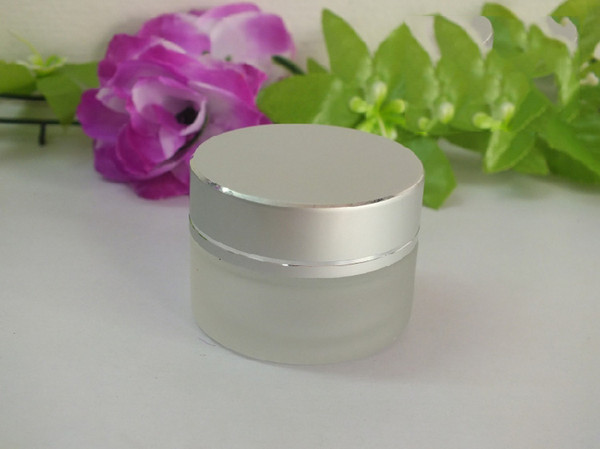 100pcs 10g frosted mini glass jars with aluminium cap ,buy small 10g glass jars , 10g frosted glass cosmetic jars wholesale
