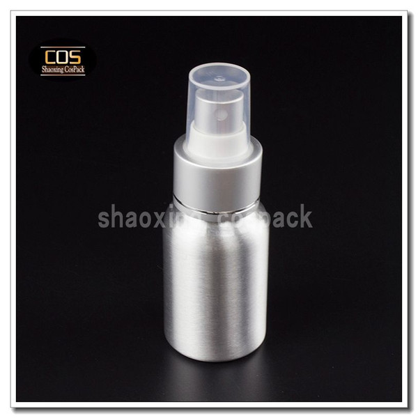 PXA-30ml matt silver aluminum bottle with mist pump , 1 ounce aluminum cosmetic tins with pump, 30 ml metal spray pump bottle