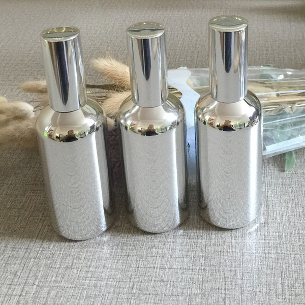 hot sale 100pcs wholesale silver bulk large glass lotion bottles ,High grade 100 ml silver empty cream lotion bottle wholesale