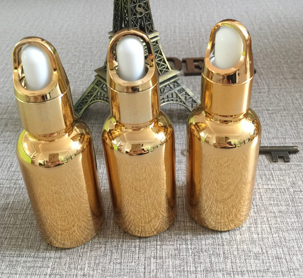 50pieces/lot 30ml High temperature gold plated dropper bottle,dropper container,1oz glass essentical oil droper bottle wholesale