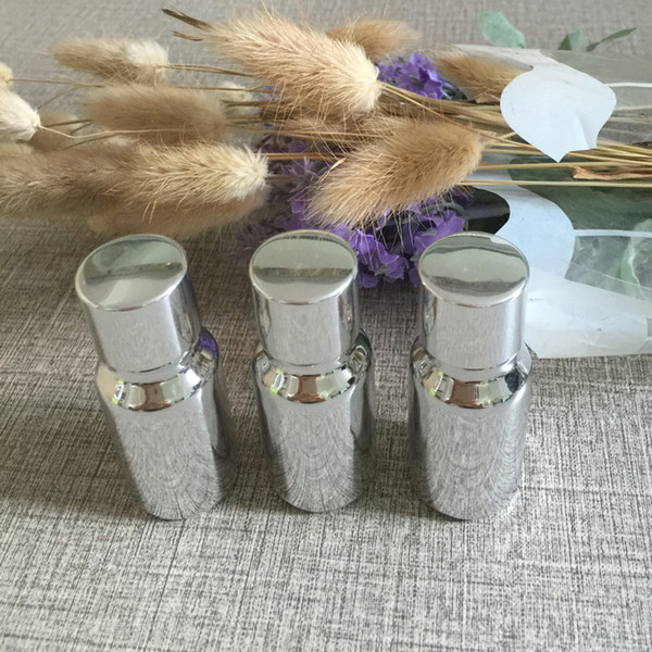 50pieces/lot 10ml High temperature glass silver plated dropper bottle,empty 10 ml glass essentical oil container wholesale