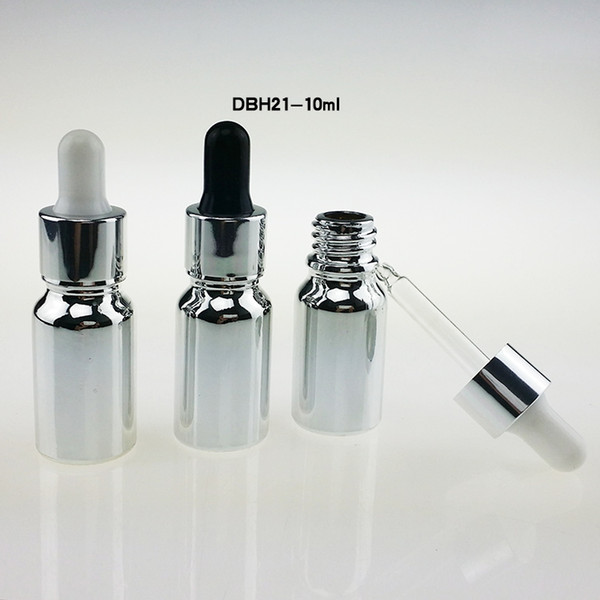 hot sale high-grade 100pcs glass essential oil dropper bottle 10ml , silver colored glass bottles dropper for essential oil