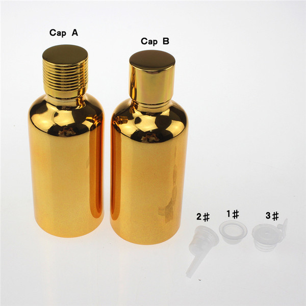 100pcs gold 50ml luxury essential oil glass bottles with aluminium cap, wholesale empty 50 ml glass container for essential oils