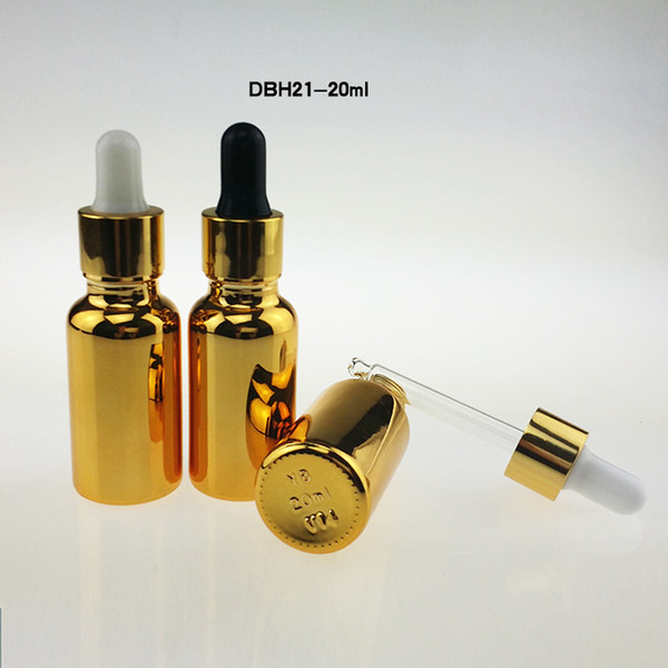 wholesale 100pcs high-grade special golden glass 20ml dropper cap bottle , buy empty 20 ml glass dropper bottle bulk