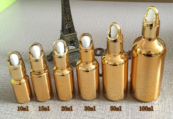 wholesale 100PCS gold 15ml glass dropper bottle for essential oils, hot 0.5 ounce glass dropper bottles for perfume wholesale