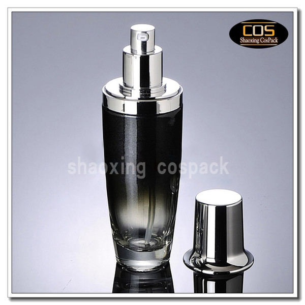100pcs LGX40 100ml black empty glass bottles for cosmetic,100ml lotion pump black glass bottle supplier, glass bottle packaging