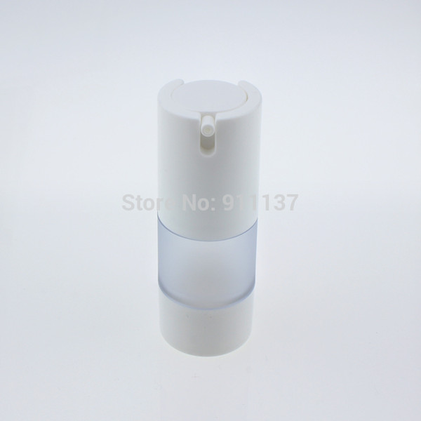 50pcs ZA213 frost 15 ml airless bottle for cosmetic , pp 15m airless pump bottle , plastic round 15ml airless cosmetic bottles