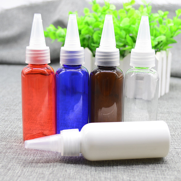50pcs 50ML PET Multicolor Lotion bottle ,Empty Perfume Refillable Bottles with Beak Cap , 50ml Portable makeup Plastic Vials