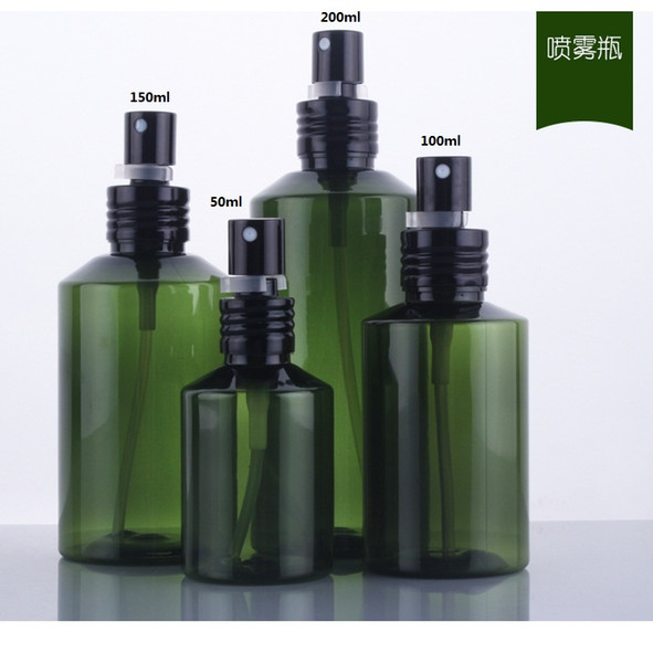 100pcs 150ml dark green PET perfume bottle with black aluminum sprayer,mist sprayer bottle,Perfume atomizer bottle