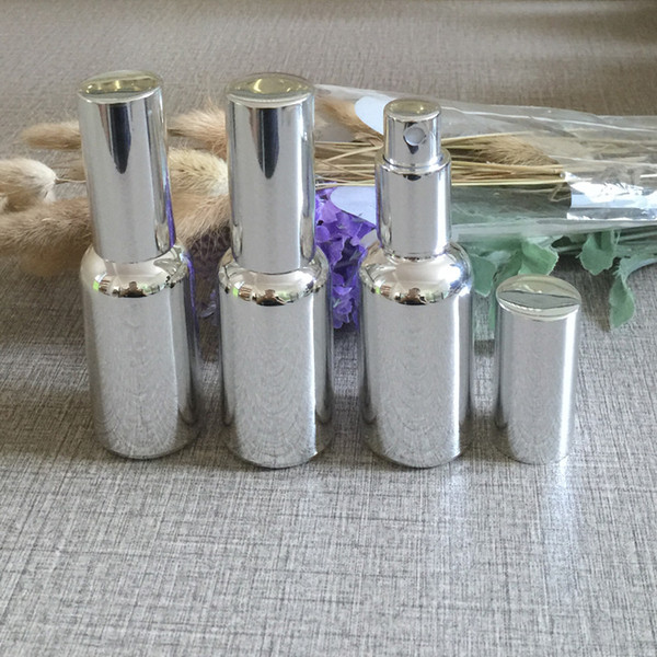 50pcs/lot 30ml glass silver plated refillable empty atomiser spray perfume bottle, 1 oz glass perfume container with sprayer