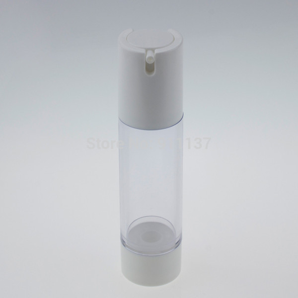 50PCS clear 50ml airless pump packaging for cosmetic , plastic round 50ML pump bottle for cosmetic, pp 50 ml bottle with pump