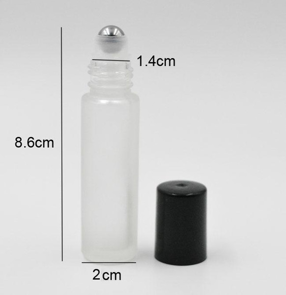 Thick Refillable 10ml METAL Roller Roll on Ball Frosted essence oil Perfume Aromatherapy Fragrance glass bottle DHL/Fedex Free Ship 200pcs