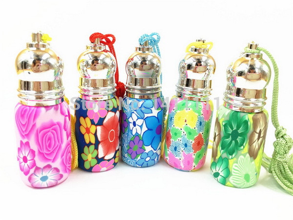 Wholesale 200pcs/lot 5ml 1/6OZ perfume vials roll on ball perfume roller Polymer clay bottle essential oil bottle BY DHL FREE ship