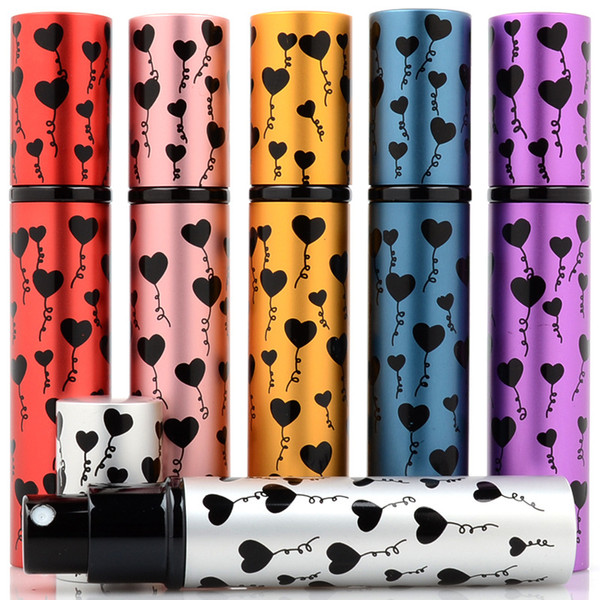 8ml Empty Atomizer Glass bottle Spray Refillable for Perfume Aromatherapy Essential Oil Colorful High Quality Heart Shape Design Gift