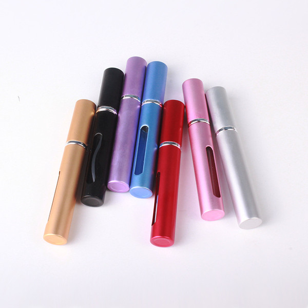 5ml Empty Atomizer Glass bottle Spray Refillable for Perfume Aromatherapy Essential Oil Colorful 7 Color New Promtion Party Wedding Gift