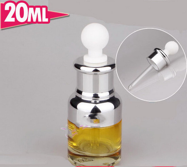 Luxury Blue Thick 20ml Glass Bottles for Essential Oils With Glass Eye Dropper Wholesale 100pcs/lot by DHL Free Shipping