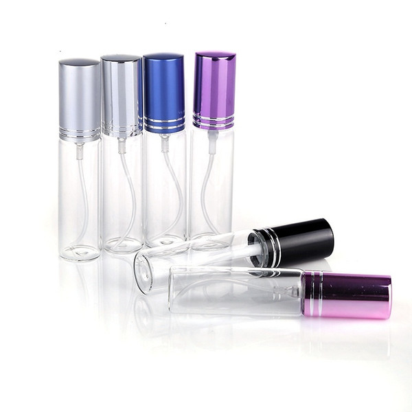 MINI 5ML/10ml metal Empty Glass Perfume Refillable Bottle Spray Perfume Atomizers Bottles DHL/EMS/Fedex Free Shipping 10 colors