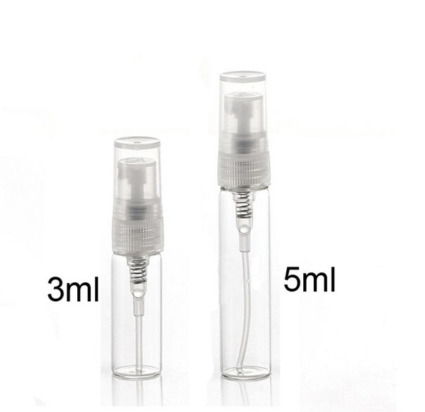 50PCS/LOT 3ml 5ml Atomizer Refillable Pump Spray Bottles Perfume Bottle Glass Bottle Aromatic Bottle Empty scent Bottle Free ship with track