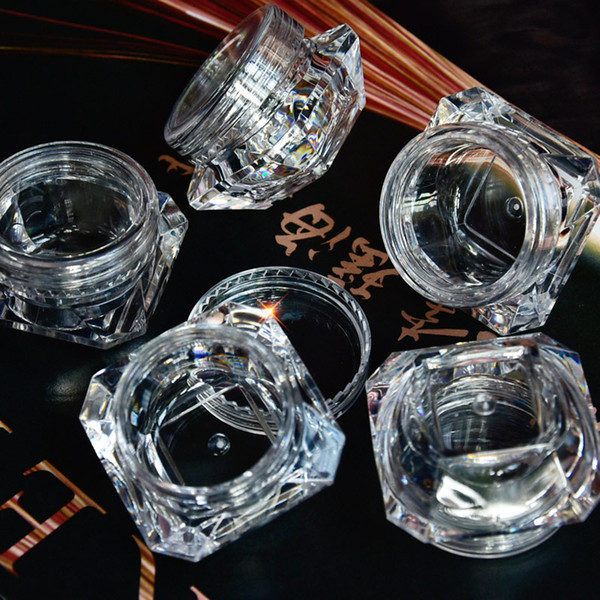 Wholesale 5g (5ml, 0.17oz) Clear 100Pcs Cosmetic Empty Jar Pot Eyeshadow Makeup Face Cream Lip Balm Container Box (Diamond)