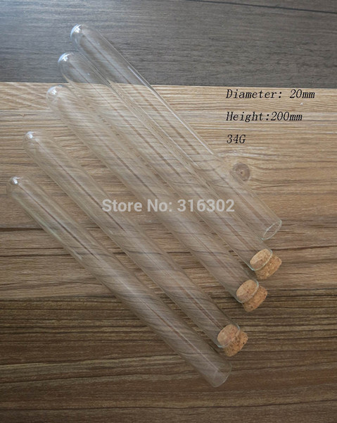 24pcs/lot Glass Tube With Cork Glass Container Test Glass Tube 20*200mm