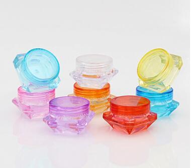 2g 3g 5g colorful diamond shape empty cosmetic containers screw cap sample containers jar skin care cream jars pot tins