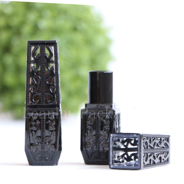 New arrival Unique empty black square lipstick tube makeup lip gloss tubes containers cosmetic lip stick bottle lip balm tube